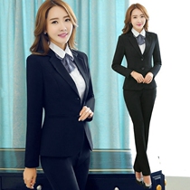 Business suit Womens suit Long sleeve slim fit suit Plus fat size bank hotel work clothes Interview business dress