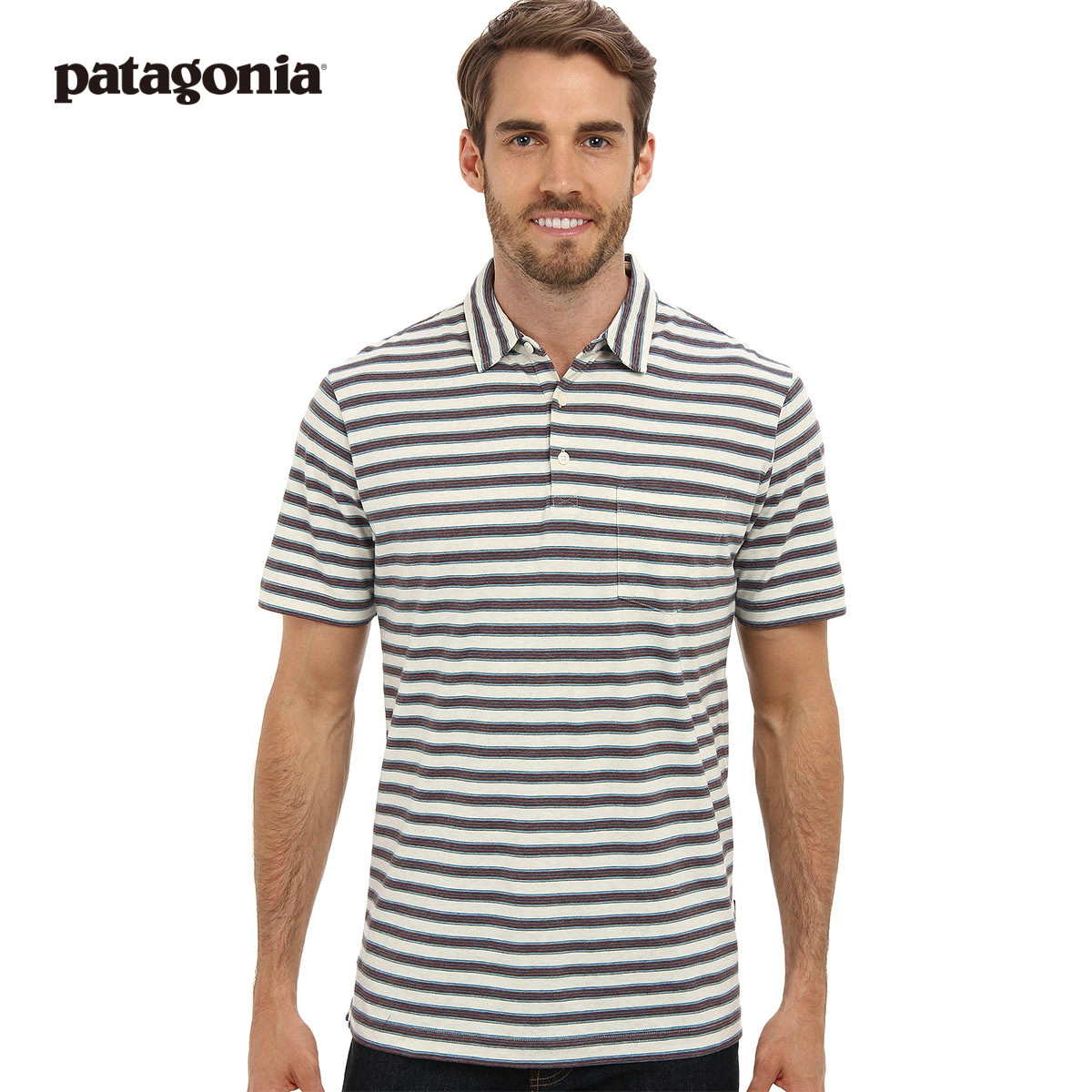 PATAGONIA/巴塔哥尼亚 男款条纹短袖Polo衫 52776