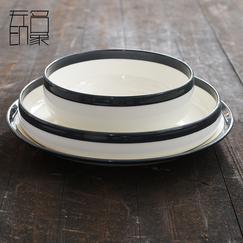 Unknown dish dish soup plate household jobs impressive creative ceramic tableware plate of circular plates Japanese dishes suit