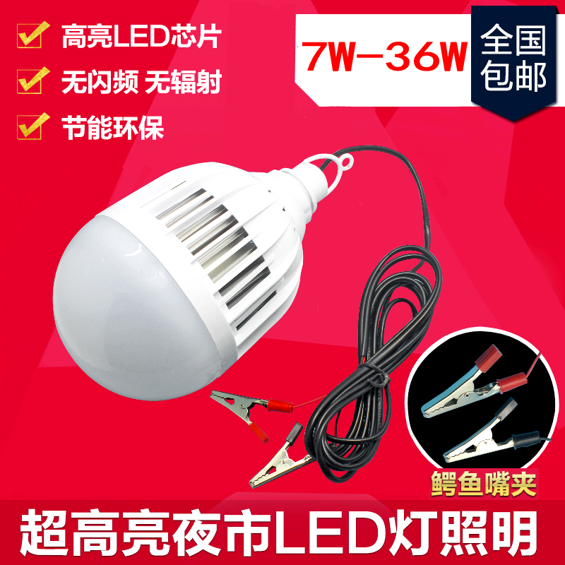 Night City light 12vLED bulb 12 V DC bottom pressure ground stand lamp lighting clamp light 30W 60WLED bulb