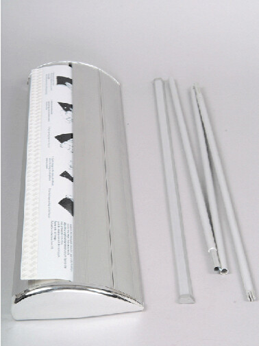 Roll-up plastic steel wide seat teardrop shaped pp photo screen advertising design poster accentuated solid shopping mall display