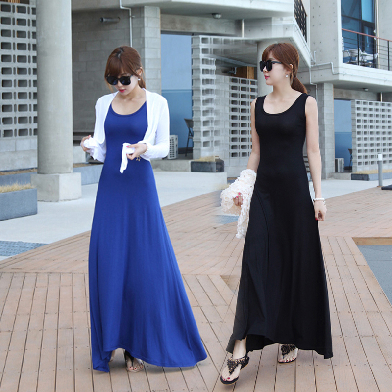 2026 Spring/Summer New Women's Slim Fit Vest Long Dress Modal Long Dress Floor-Length Elegant Beach Dress Free Shipping