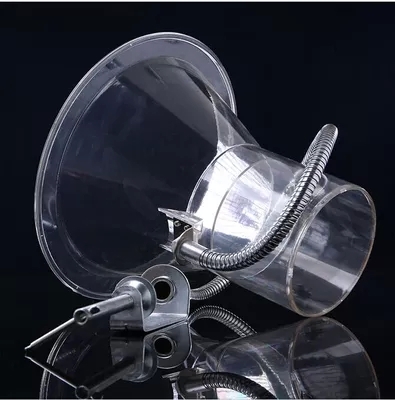 Pinning electronic production line exhaust transparent trumpet Solder Smoke Hood large diameter smoking hood with hose throat hoop