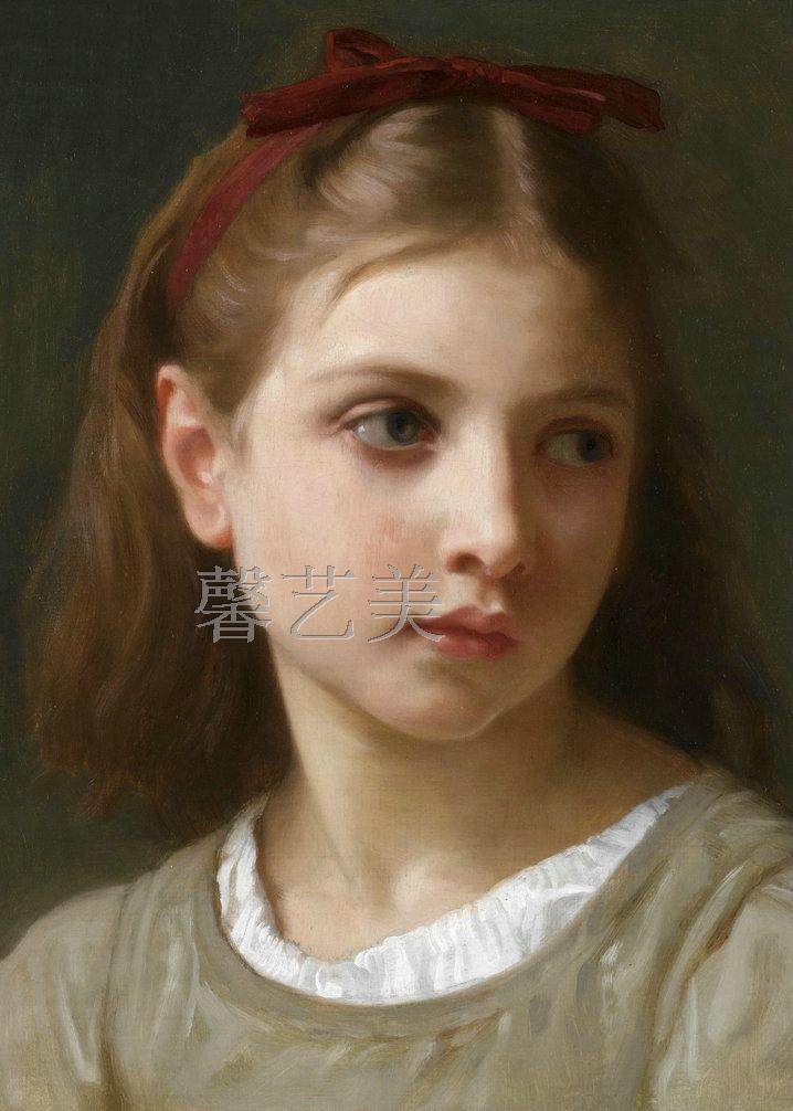 布格罗人物油画喷绘画芯高光油画布装饰墙画欧式风格单幅画无框设计