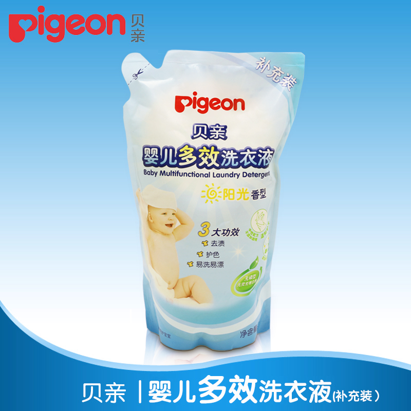 贝亲婴儿多效洗衣液（阳光香型）宝宝衣物清洗剂 补充装 1L