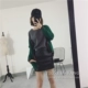 Áo dài châu Âu 2017 mùa thu mới của phụ nữ len cổ chữ V đan áo len ngắn áo len màu xanh lá cây - Cardigan áo cardigan nữ hàn quốc Cardigan