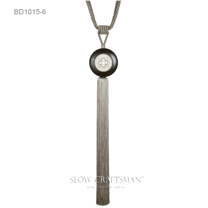 SLOW CRAFTSMAN exported to Europe static bamboo series Chinese style embroidery curtain long pendant strap tassel