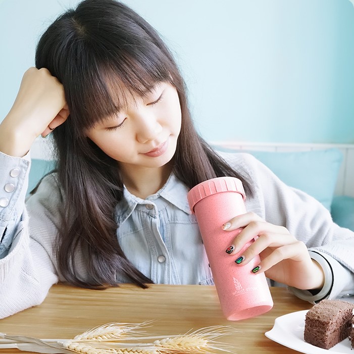 Wheat straw environmentally-friendly plastic accompanying cup portable water glass lovers adult student children's large tea cup drinking water cup