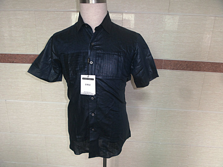 Dao Meng Men's Cotton Short Sleeve Shirt Casual Loose Shirt