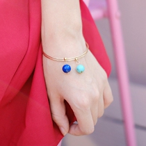 Noisy 7nows) seven pulse wheel South Red Purple Dragon Crystal Amber pine rose blue gold bracelet candy color