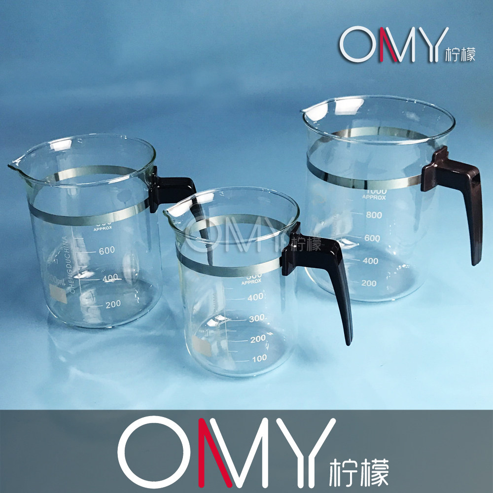 500ml 800ml 1000ml带柄烧杯 蜀玻具柄玻璃烧杯 塑柄烧杯