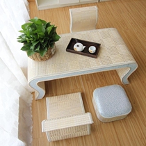 Bamboo tatami coffee table Bay window table Simple small coffee table Tea table and chair combination Japanese floor balcony windowsill Low table