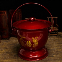 Wedding bride dowry spittoon thickened enamel spittoon pot Children and adults urine bucket urinal Children and grandchildren bucket wedding toilet