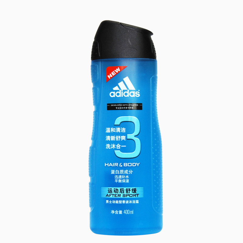 【天猫超市】阿迪达斯男士沐浴露运动后舒缓400ml沐浴洗发二合一