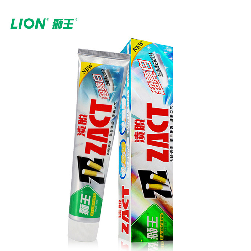 LION狮王ZACT渍脱超亮白牙膏 去烟渍牙膏150G 美白牙齿 狮王牙膏