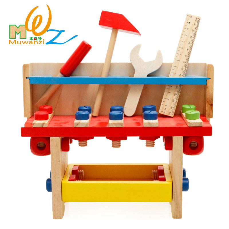 Child Gift Wooden Puzzle Force Toy Multifunction Dismantling Assembly Bench Tool Table 1-3-6-year-old Kindergarten