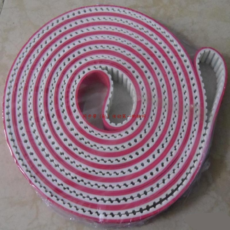 4300-AT10-30 2 red glue timing belt glass edger timing belt custom glued PU timing belt