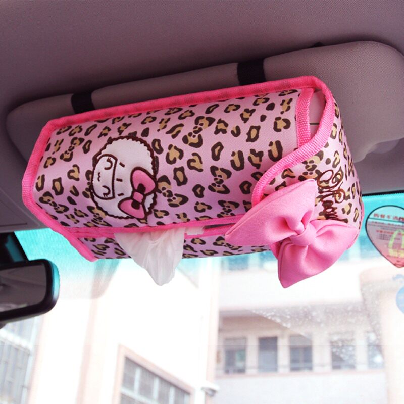 摩丝娃娃 车载纸巾盒座式可爱秋冬季卡通车用挂式布艺汽车抽纸盒