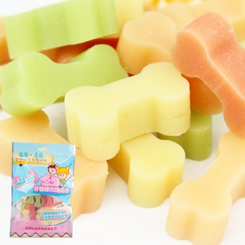 宠物狗狗零食 哈格什锦弹力洁齿骨100g*3包 狗狗咬胶洁齿骨狗零食