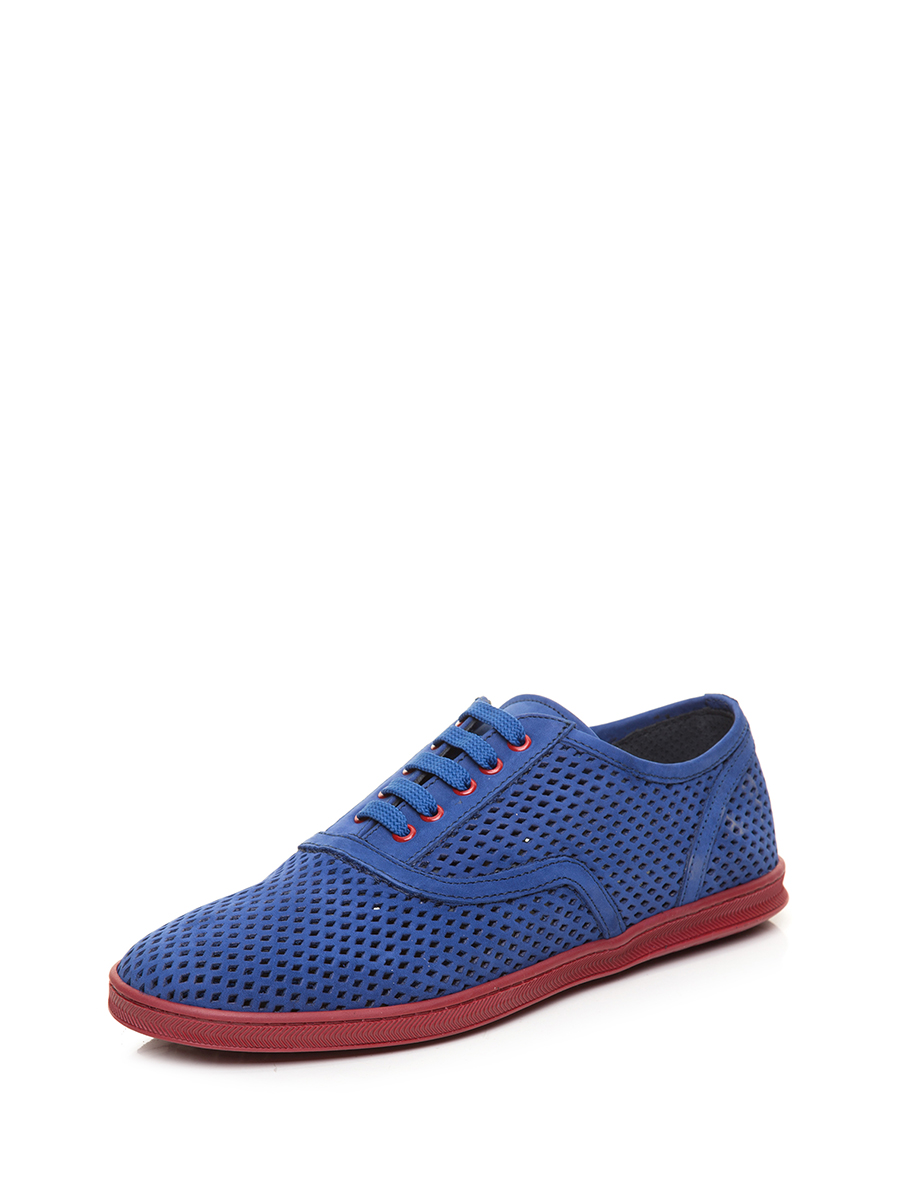 Roberto Botticelli 蓝色孔面拼红底休闲鞋