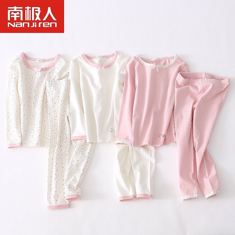 Antarctic people children's underwear set Girls cotton baby pajamas Large children spring and autumn and winter girls autumn clothes sanitary pants