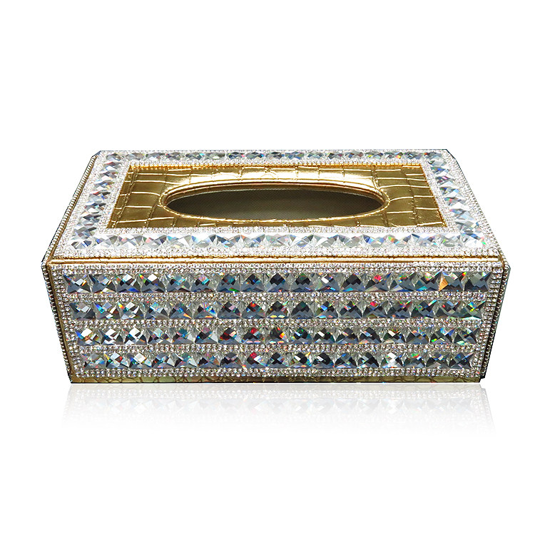 Creative home jewelry full of diamonds rhinestone crystal tissue box Car tissue box Car paper box