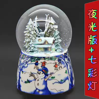 Explosive rotating light snow house crystal ball music box snowflake music box to send male girlfriend Thanksgiving Teacher's Day gift