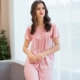 Bộ đồ ngủ Fenteng 2019 xuân hè mới cho nữ quần ngắn tay cotton mỏng modal cotton XL dịch vụ tại nhà phù hợp với áo hai dây - Bộ Pajama