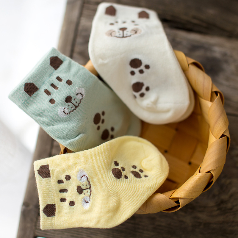 6 Double Caramella Cotton Socks Three-dimensional Puppy Girl Socks Baby Socks Pure Cute Cartoon