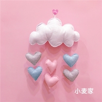 ins Nordic Childrens room wall decorations Rainbow stars White clouds hanging ornaments Girl heart room pendant string