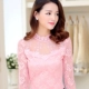 Áo thun nữ dài tay mùa thu nữ mặc bên ngoài mặc áo sơ mi mùa thu và mùa đông dày áo nhỏ mùa xuân và mùa thu cộng với quần áo ren cashmere áo phông trắng Áo phông