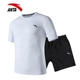 Anta sport suit nam thể thao mùa hè mới mỏng chạy thể dục thoáng khí quần short ngắn tay hai mảnh - Thể thao sau bộ quần áo the thao thu đông nữ Thể thao sau