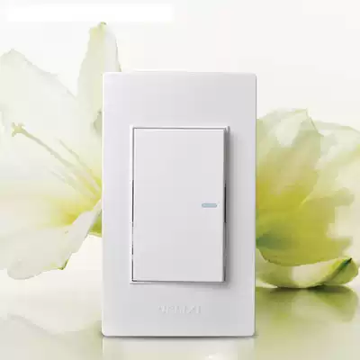 Delixi 120 Switch Socket Wall Panel One Open Double Cut Fluorescent Single Open Double Cut 1 Bit 1 Open