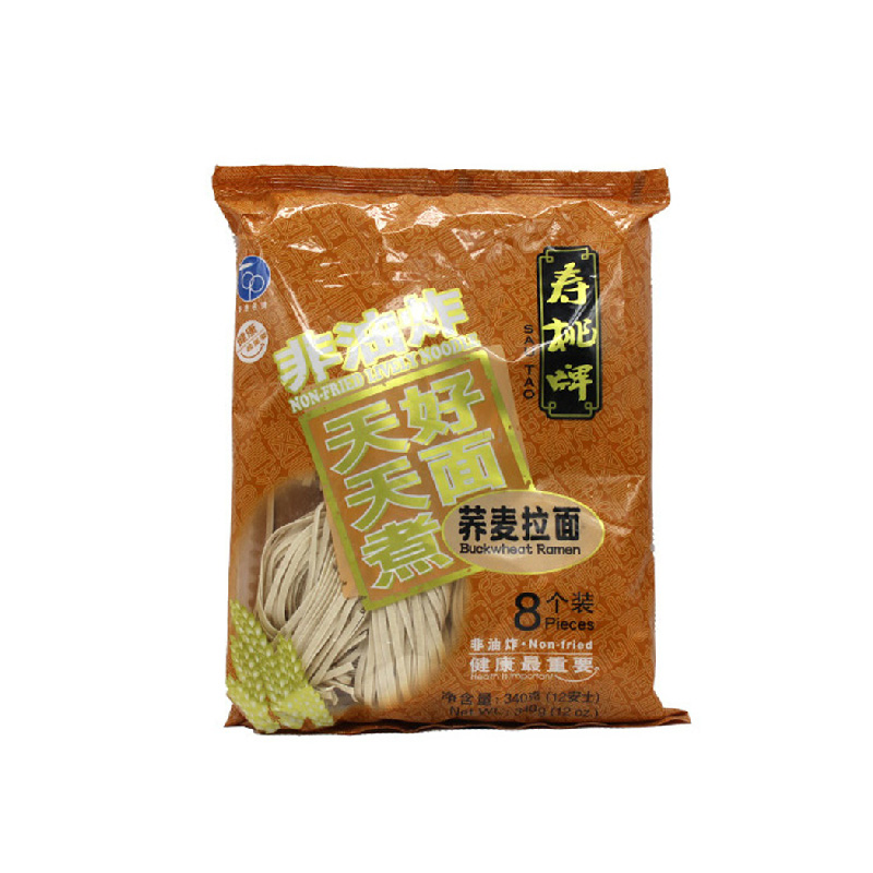 【天猫超市】香港寿桃牌 非油炸 好面天天煮-荞麦拉面 8个装 340g