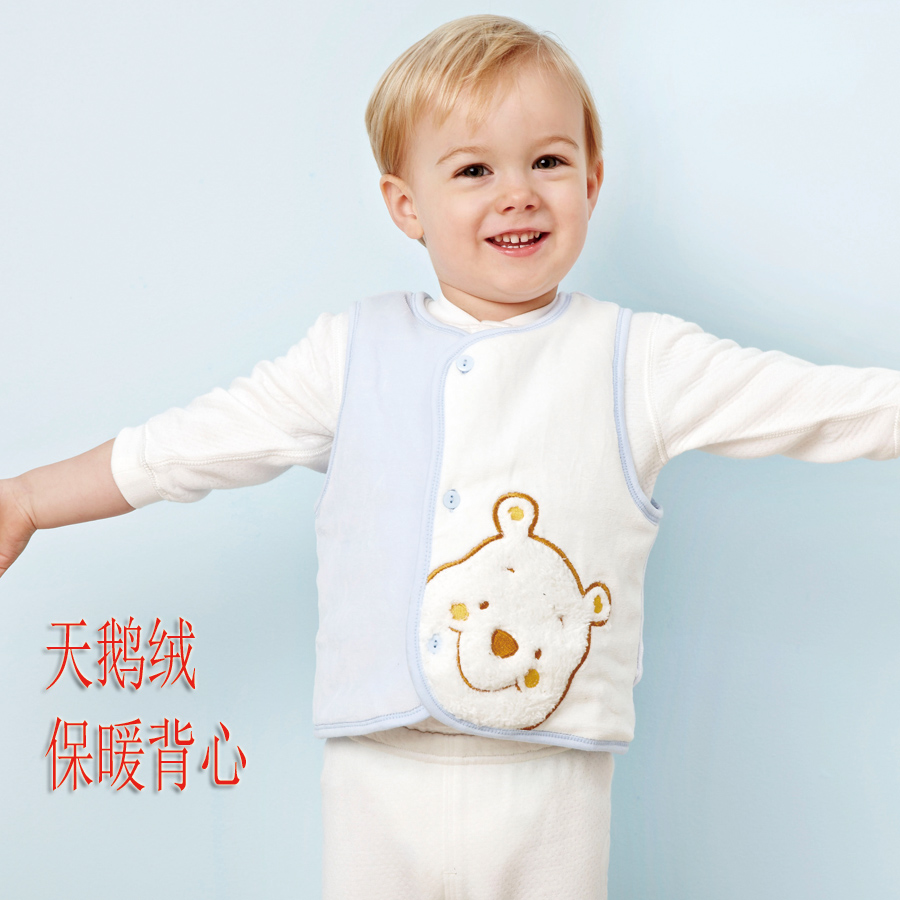 迪士尼宝宝  天鹅绒贴身背心马甲 新生婴幼儿童马甲 春秋上衣