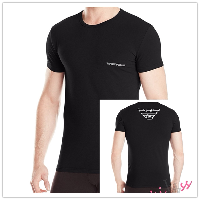 Emporio Armani Spring/Summer Slim-Fit Men's Large Logo Short-Sleeve T-Shirt, Available in the Us for Young People