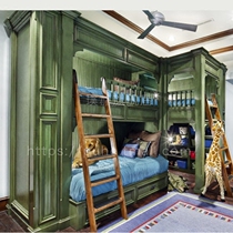 Childrens castle bed Prince boy childrens room furniture combination set to bed table and cabinet multifunctional European