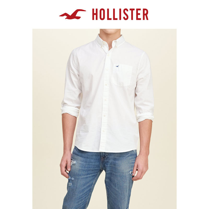 Hollister 单色府绸衬衫 男 119322