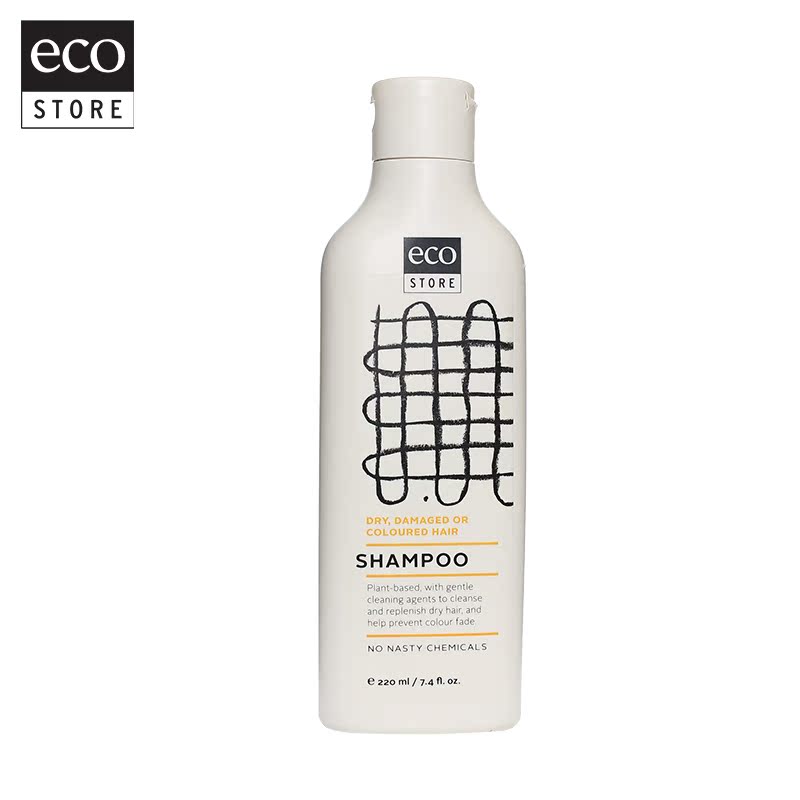 ecostore干燥烫染受损发质洗发水220ml 卷发修复无硅洗发露新西兰