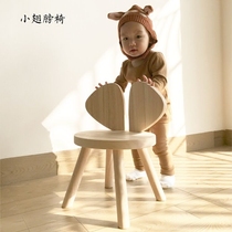 ins explosive small wing chair solid wood Nordic childrens room stool childrens table and chair solid wood set kindergarten