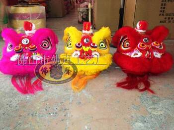 Foshan Hand-Tied Kids Lion Head Lion Dance Kidsren's Lion Hardcover Lion Head Wool Southern Lion Set Kidsren's Lion Awakening