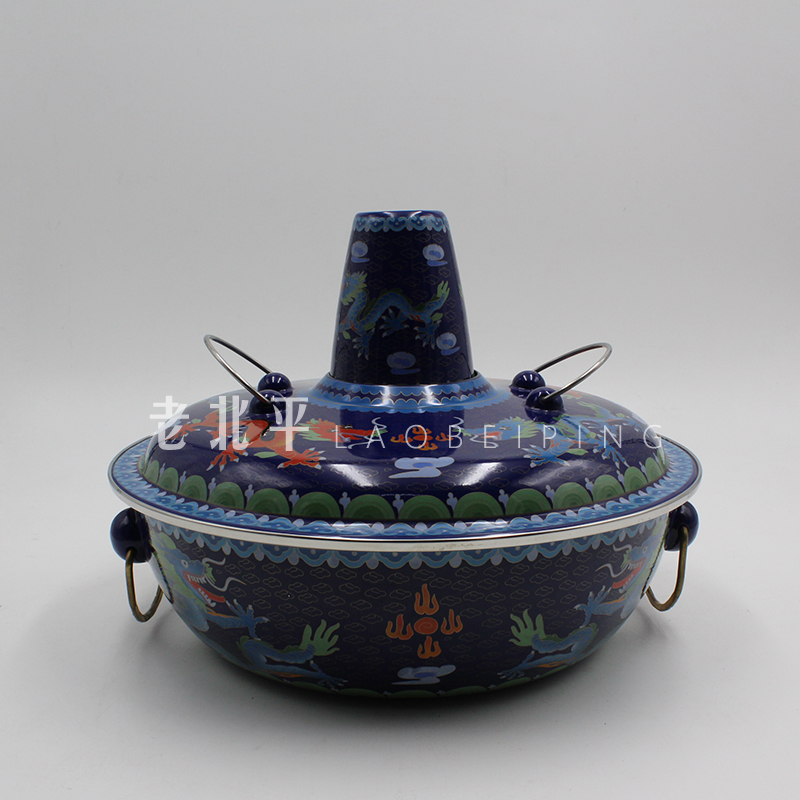 Imitation enamel Jingtai blue induction cookware black crystal furnace copper hot pot hot hot hot pot hot pot hot pot copper pot hot pot