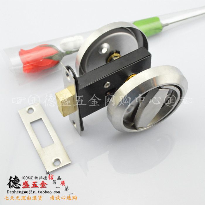 304 stainless steel invisible door lock single-sided lock background wall hidden dark double-sided door lock indoor pull-ring channel lock