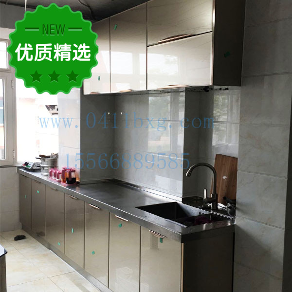 Dalian factory store direct sales custom-made stainless steel overall cabinet color steel cabinet door white steel countertop household environmental protection