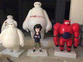 Cartoon Sculpture Fiberglass Super Marines Big White Sculpture Film and Television Animation Cartoon Landscape Sculpture