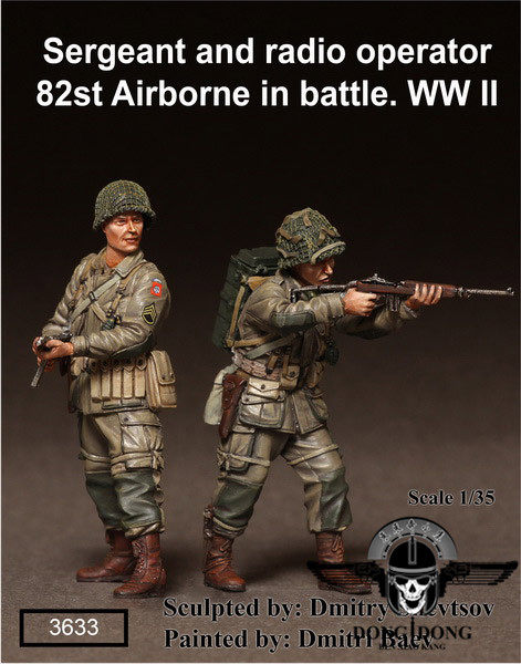 1:35 Resin soldiers, 2 U.S. paratroopers, World War II, serial number 39