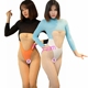 Băng lụa mở rộng ngã ba jumpsuit bó sát khoét chồng trong suốt siêu mỏng nước chết bể bơi bikini nữ Nhật Bản do lot nam Một mảnh