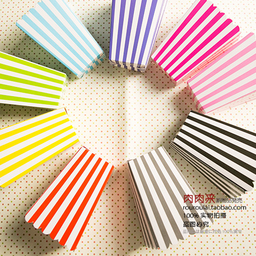 Popcorn Box Party Party Party Zero Food Box Stripes Round Dot Birthday Party Fries Box (10 clothes)