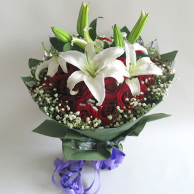教师节红玫瑰百合苏州情人节预定生日同城鲜花速递泰兴南通岑溪