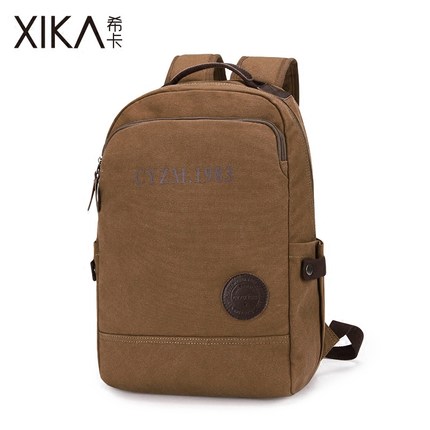 韩版男士背包休闲双肩包男时尚潮流帆布男包旅行包电脑包学生书包